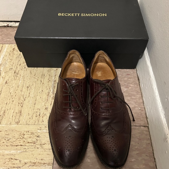 Beckett Simonon Kent Wingtip Oxblood Yates  Leather Oxford Mens Shoe Size 9.0